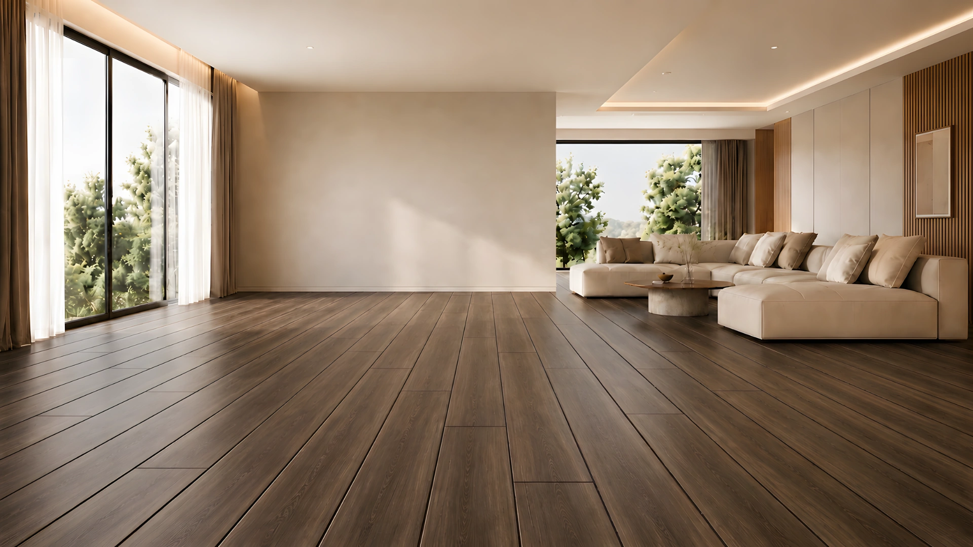Sala premium con piso SPC ZenStyle